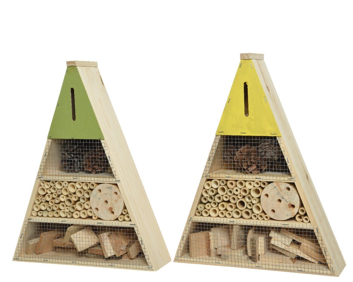 Insekthotel træ, grøn top - Blomsterverden